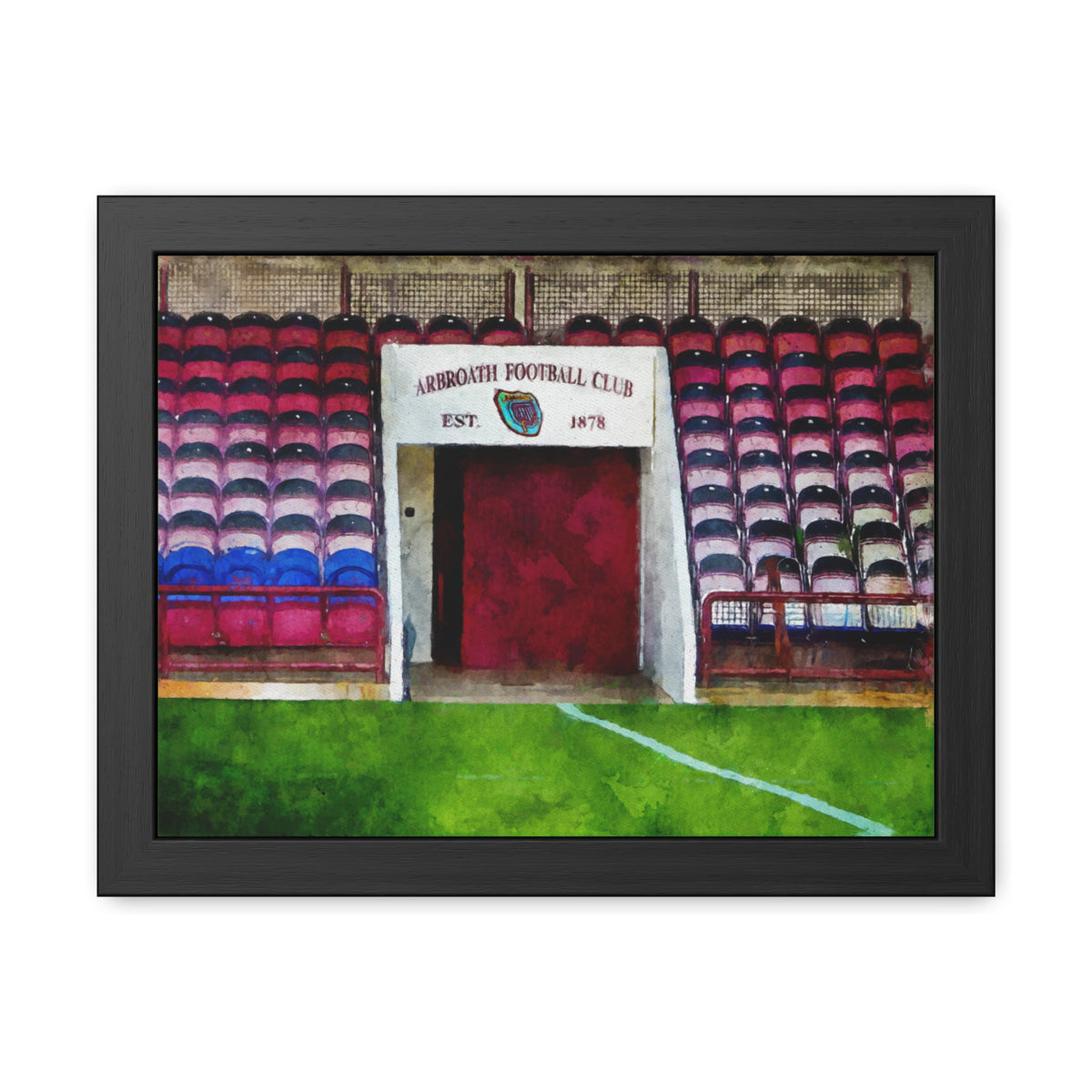 Arbroath FC Gayfield Park Watercolour Print ,Ready to Hang Framed Watercolour Fine Art Painting Print Poster
