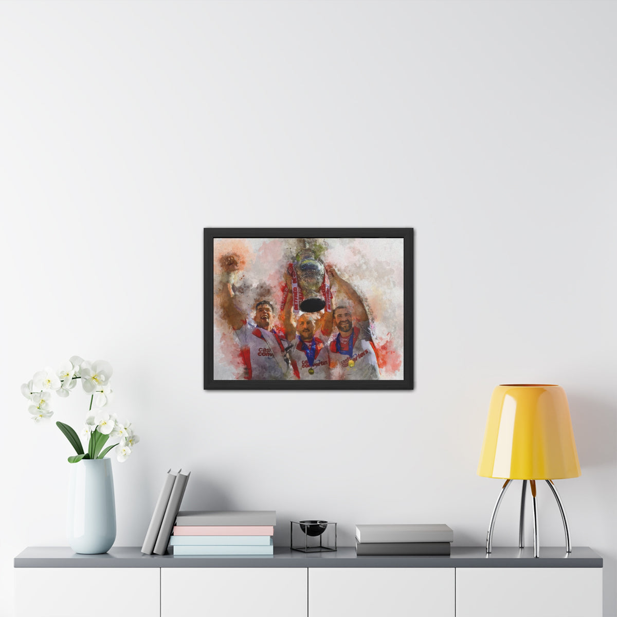Rugby League Challenge Cup Winners 2021 St Helens Framed Art Print Poster, Ready to Hang, Saints Fan Gift
