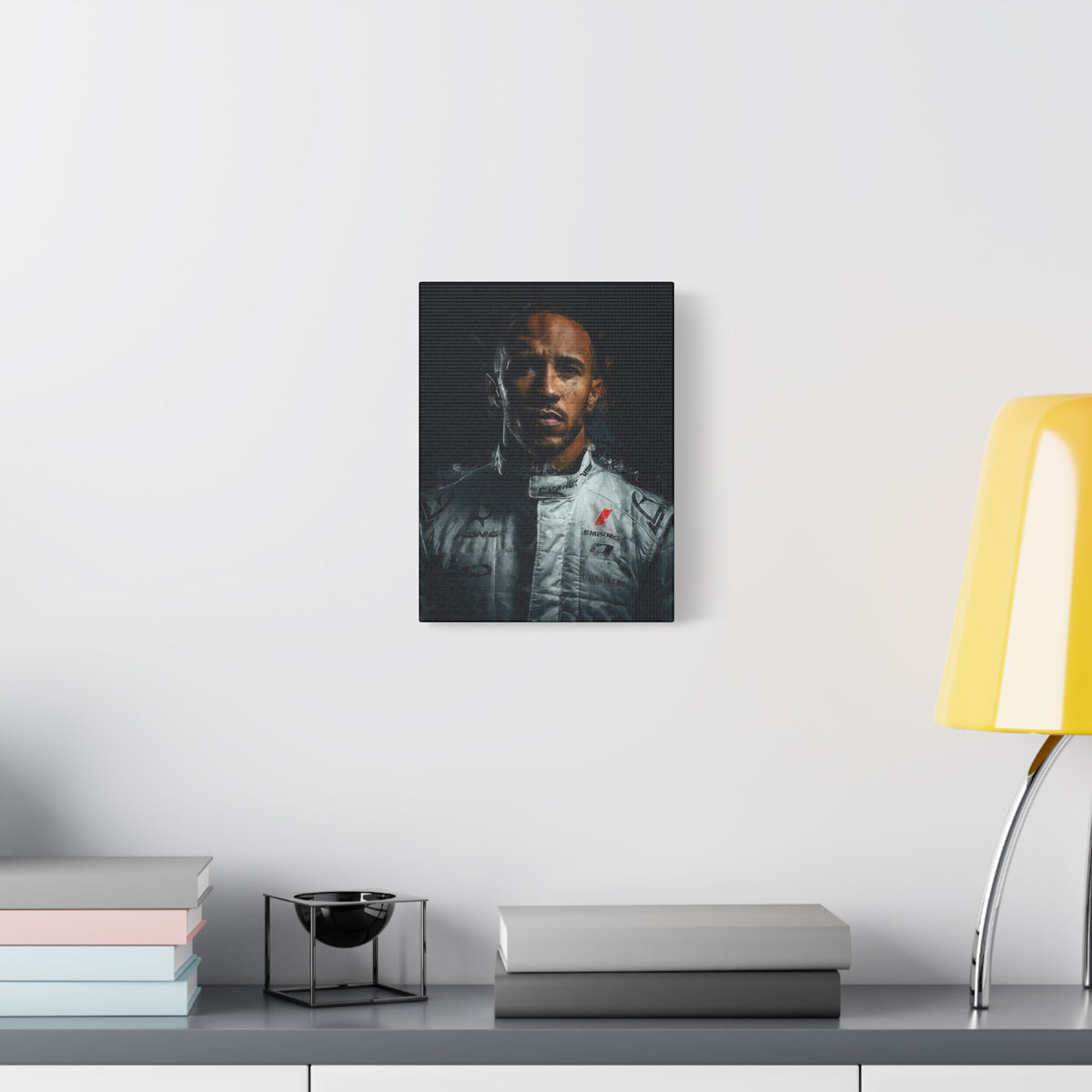 Captivating Lewis Hamilton Portrait - Stretched Canvas Fine Art Print, Ready to Hang, Wall Art Formula One Gift