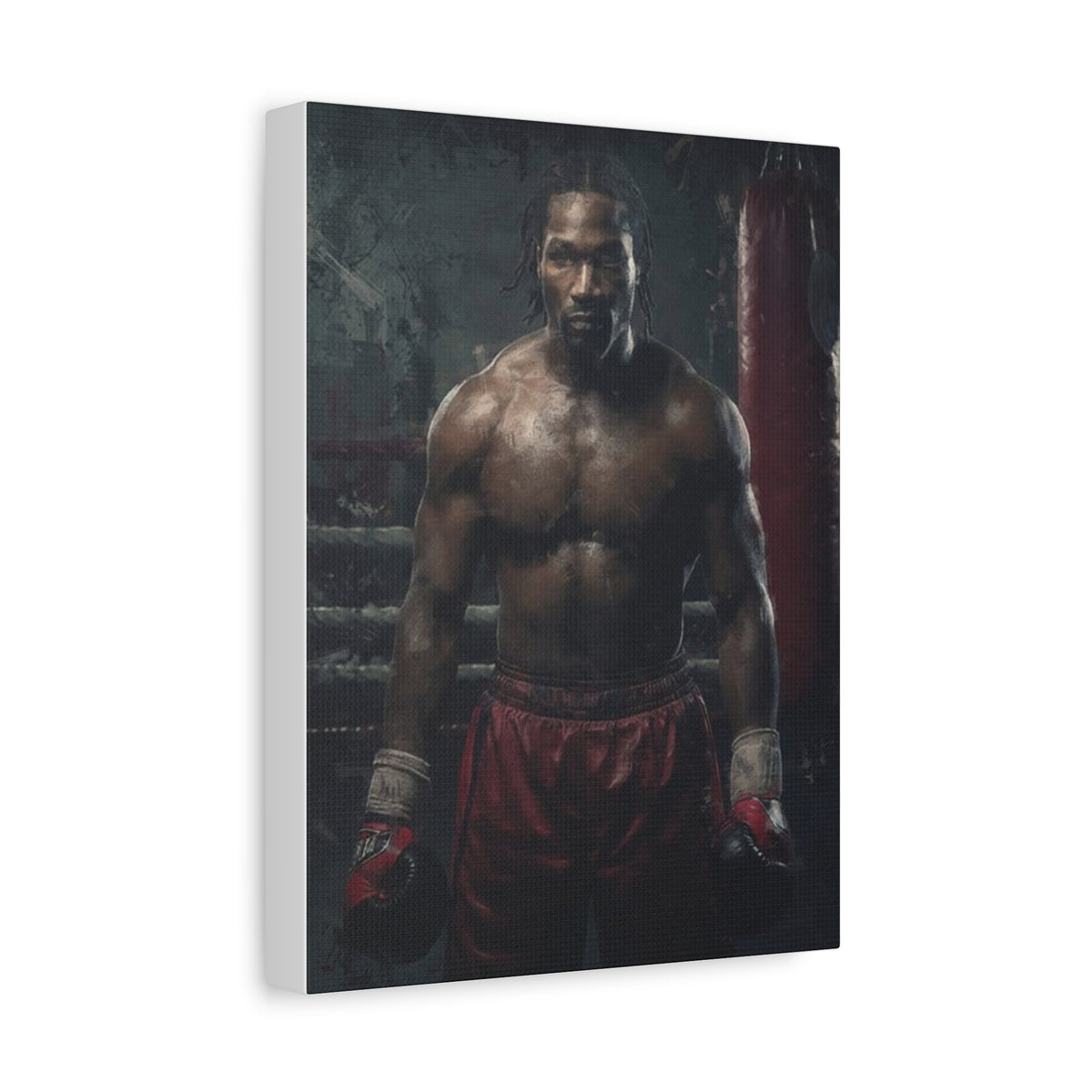Lennox Lewis: Dynamic Boxing Brilliance - Stretched Canvas Fine Art Boxing Print Poster, Ready to Hang, Wall Art Boxing Gift