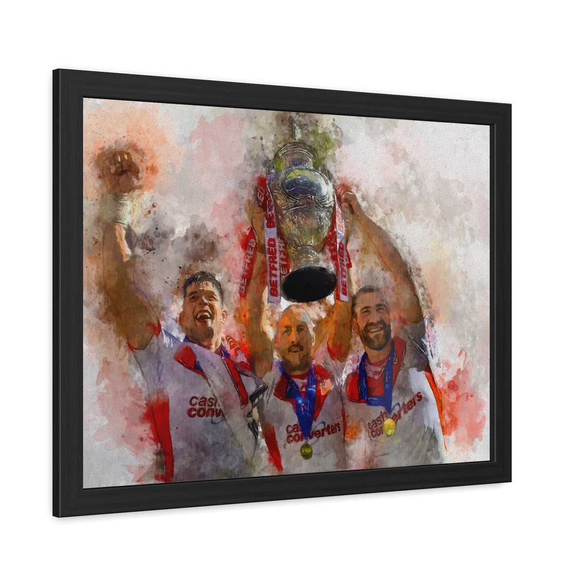 Rugby League Challenge Cup Winners 2021 St Helens Framed Art Print Poster, Ready to Hang, Saints Fan Gift