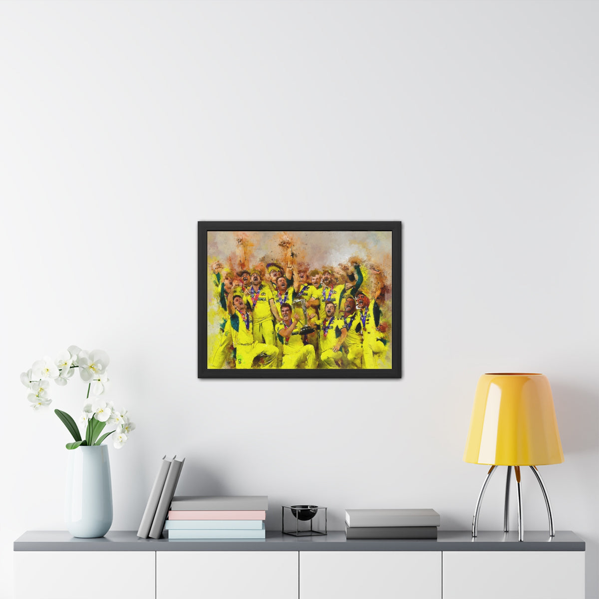 2023 Cricket World Cup Triumph: Australia's Celebratory Scene in Watercolour - Fine Art Print, Ready to Hang, Wall Art Cricket Gift