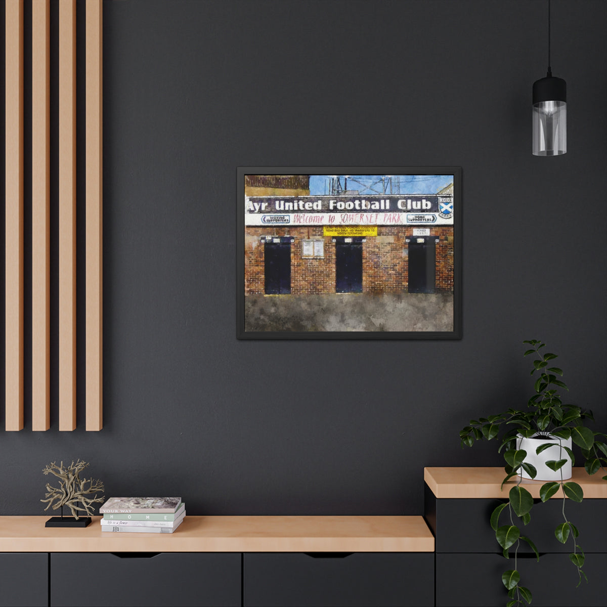 Ayr United Somerset Park Watercolour Painting ,Ready to Hang Framed Watercolour Fine Art Painting Print Poster, Football Wall Art, Soccer Fan Gift