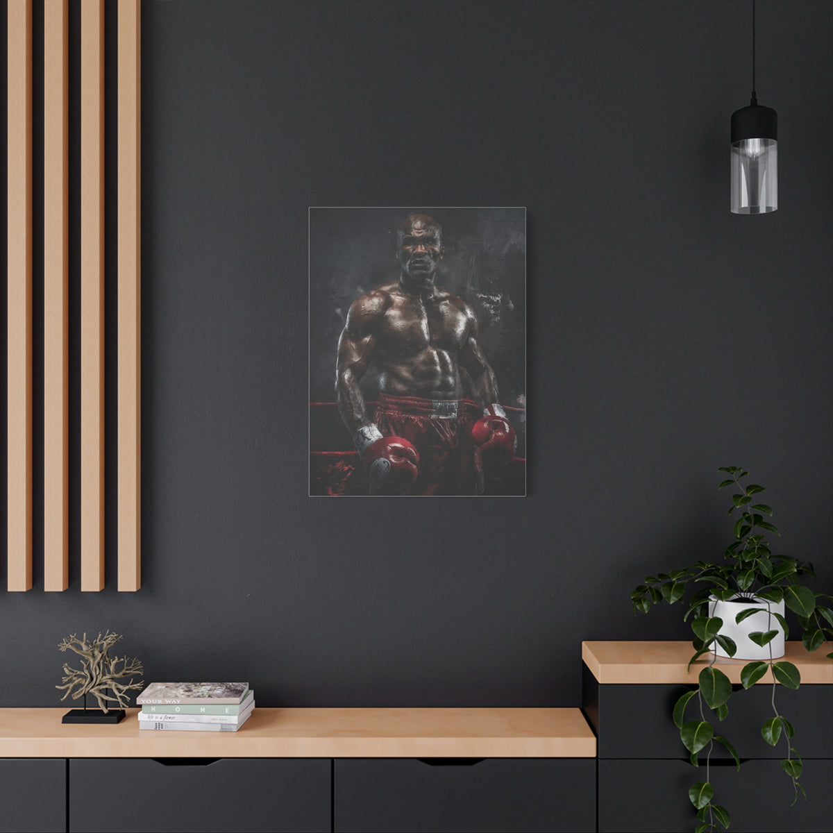 Evander Holyfield Portrait Painting: Stretched Canvas Fine Art Boxing Print Poster - Ready to Hang, Wall Art Boxing Gift