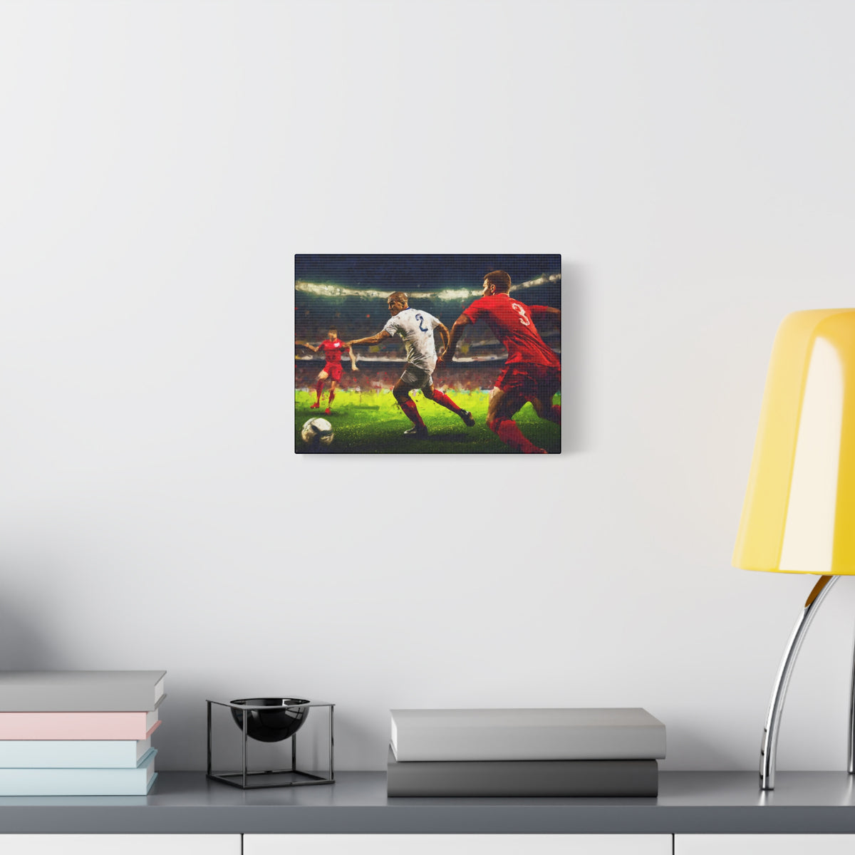Passion Unleashed: Impressionist Soccer Painting Print on Stretched Canvas - Ready to Hang Football Fine Art Poster, Ideal Football Fan Gift