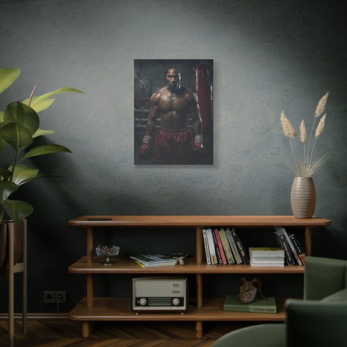 Lennox Lewis: Dynamic Boxing Brilliance - Stretched Canvas Fine Art Boxing Print Poster, Ready to Hang, Wall Art Boxing Gift