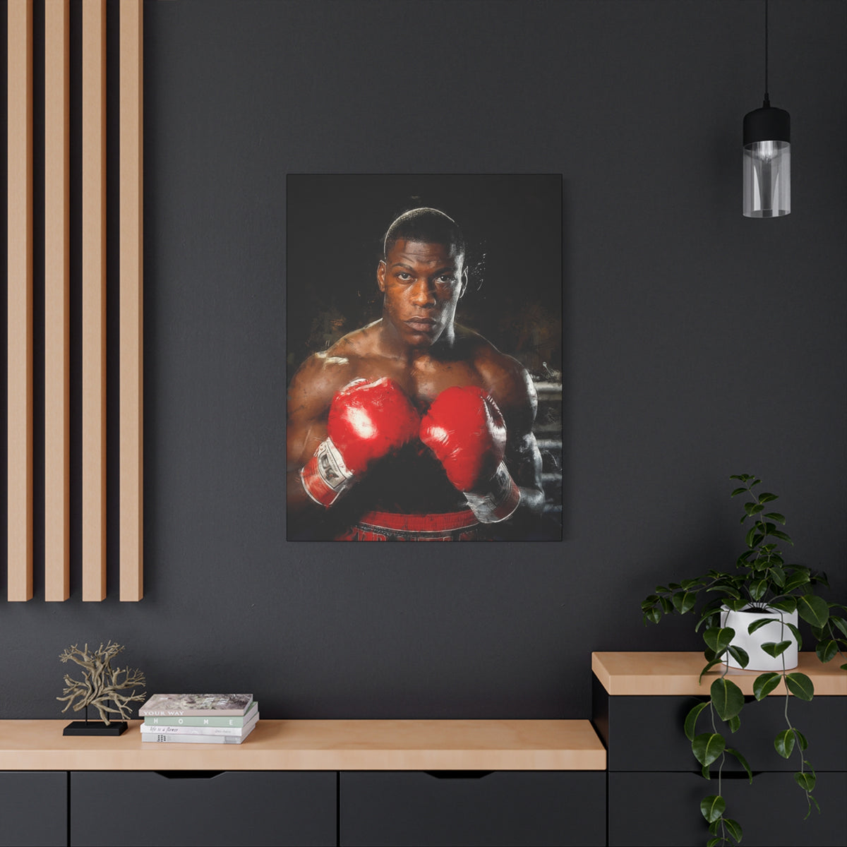 Powerful Presence: Frank Bruno - Stretched Canvas Fine Art Boxing Print Poster, Ready to Hang, Wall Art Boxing Gift