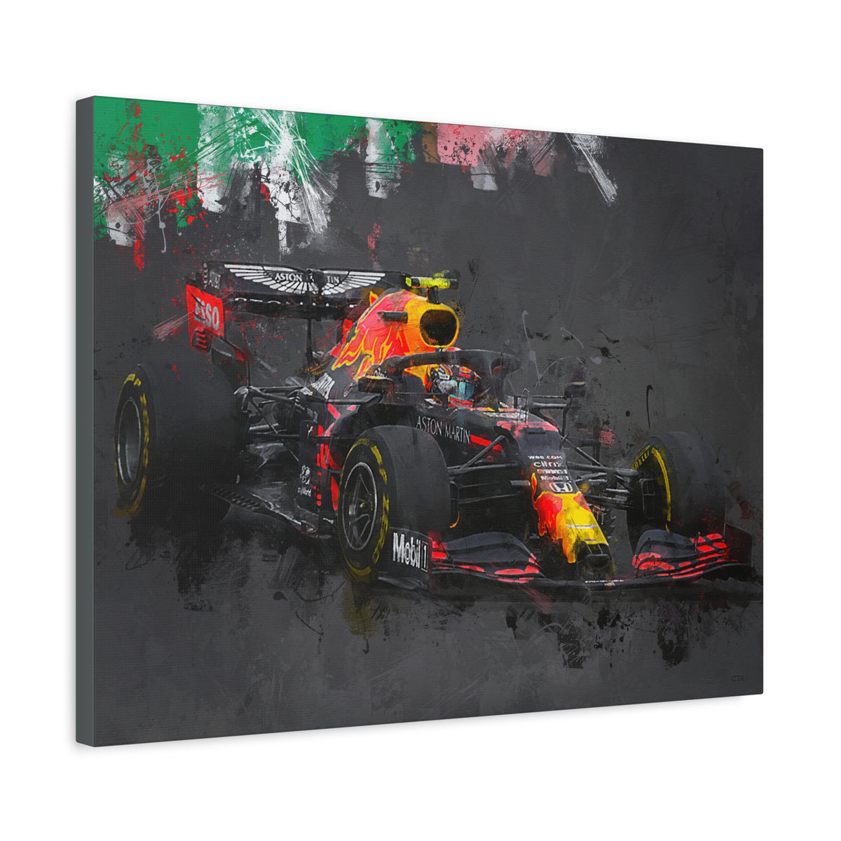 Experience Speed in Style: Stretched Canvas F1 Fine Art Print Poster of Aston Martin - Ready to Hang, Wall Art Formula One Gift