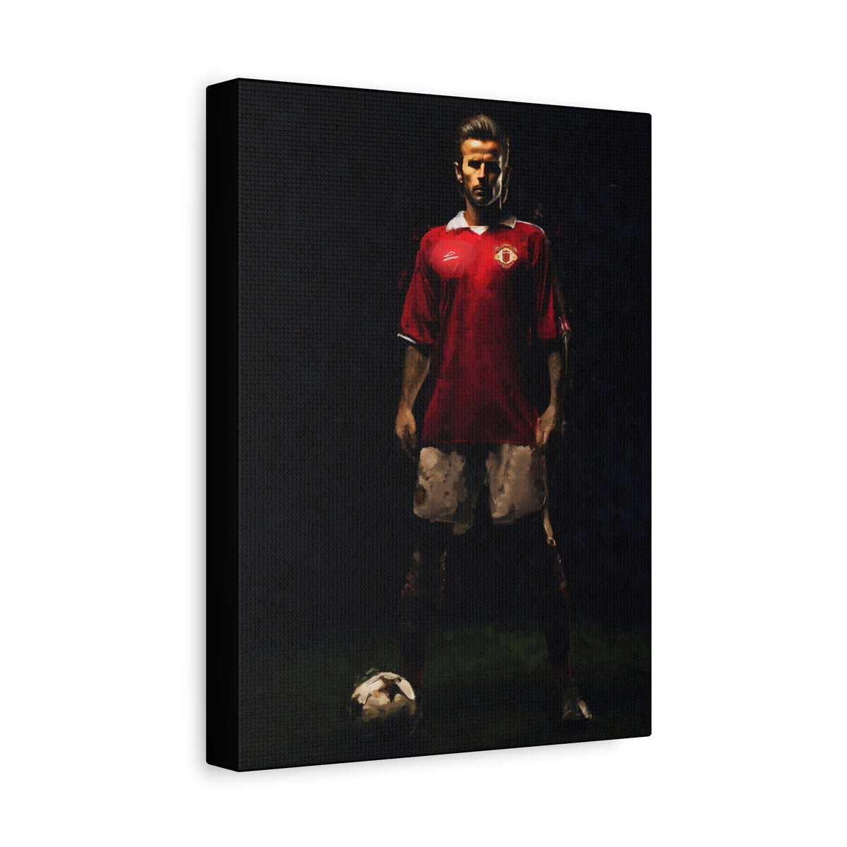 Beckham's Elegance: Impressionist Portrait Painting - Stretched Canvas Football Fine Art Print Poster- Ready to Hang Football Wall Art