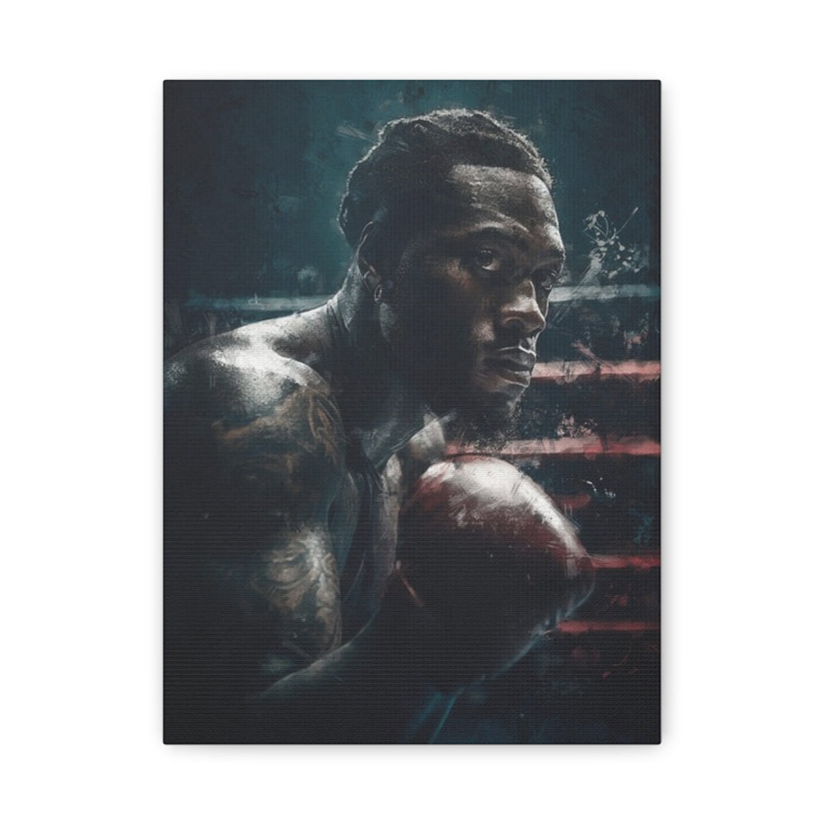 Deontay Wilder Portrait Painting: Expressive Canvas Fine Art - Ready to Hang, Wall Art Boxing Gift - Fine Art Boxing Print Poster