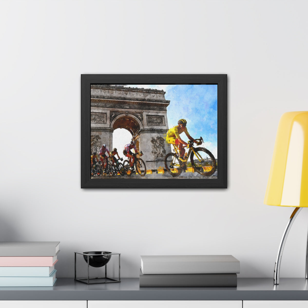 Velocity Vision: Tour de France Wall Décor Framed Art Print Poster, Showcase Cycling Finesse in Your Living Space