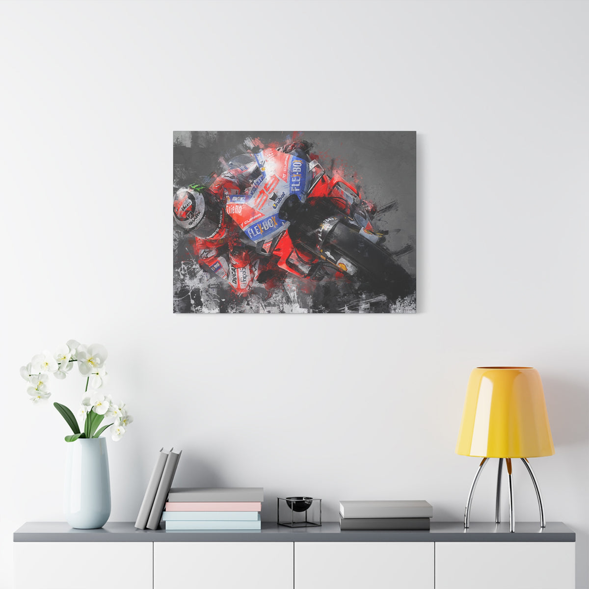 Expressive Speed: Stretched Canvas Fine Art MotoGP Print Poster - Ready to Hang, Wall Art MotoGP Gift