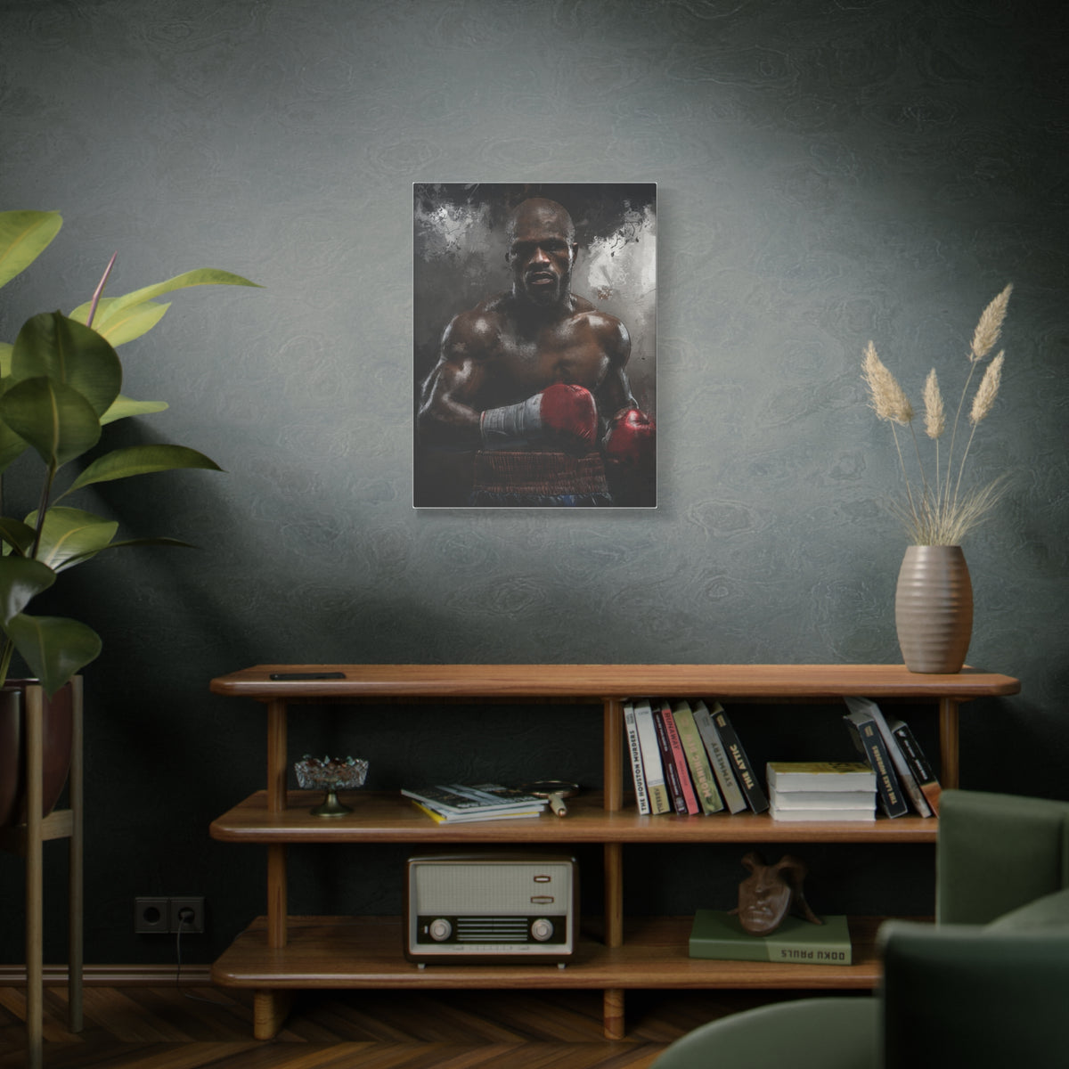 Floyd Mayweather Jr. Portrait Painting: Stretched Canvas Fine Art Boxing Print Poster - Ready to Hang, Wall Art Boxing Gift