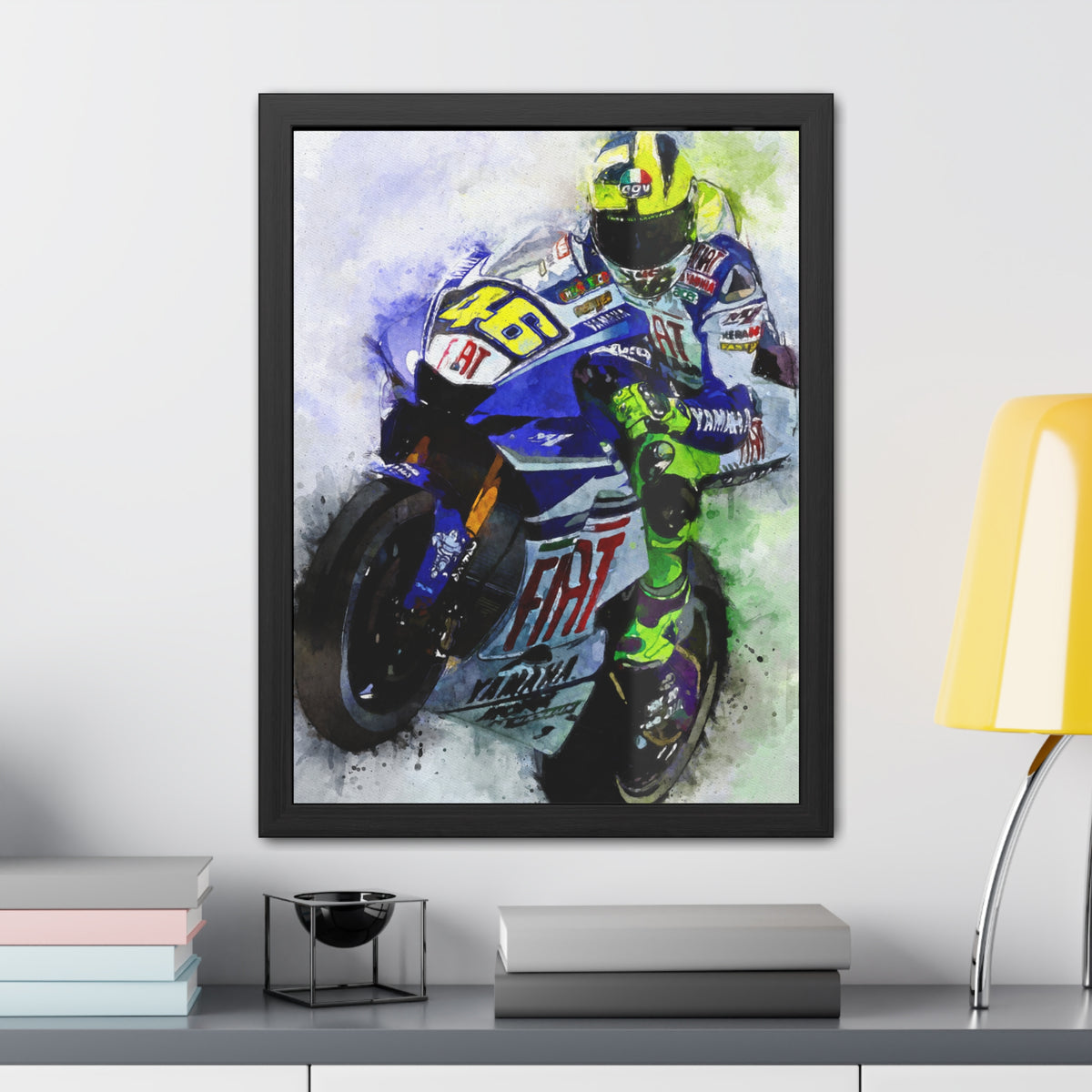 MotoGP Thrills Unleashed: Framed Watercolour Fine Art MotoGP Print - Ready to Hang, Wall Art Poster for the Ultimate MotoGP Gift