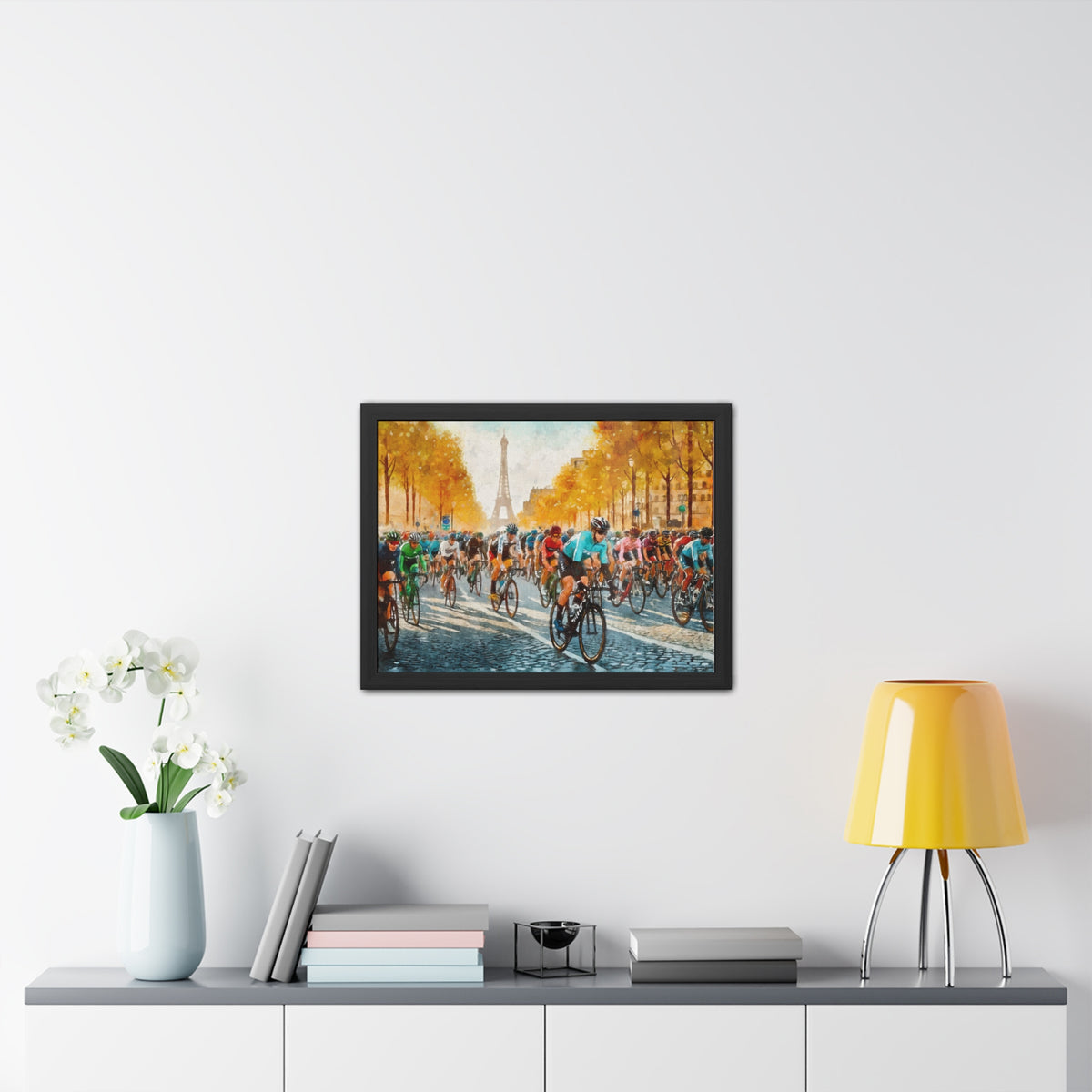 Tour de Elegance, Cycling Wall Decor,  Tour de France Framed Print Poster, A Timeless Gift for Cyclists and Art Connoisseurs!