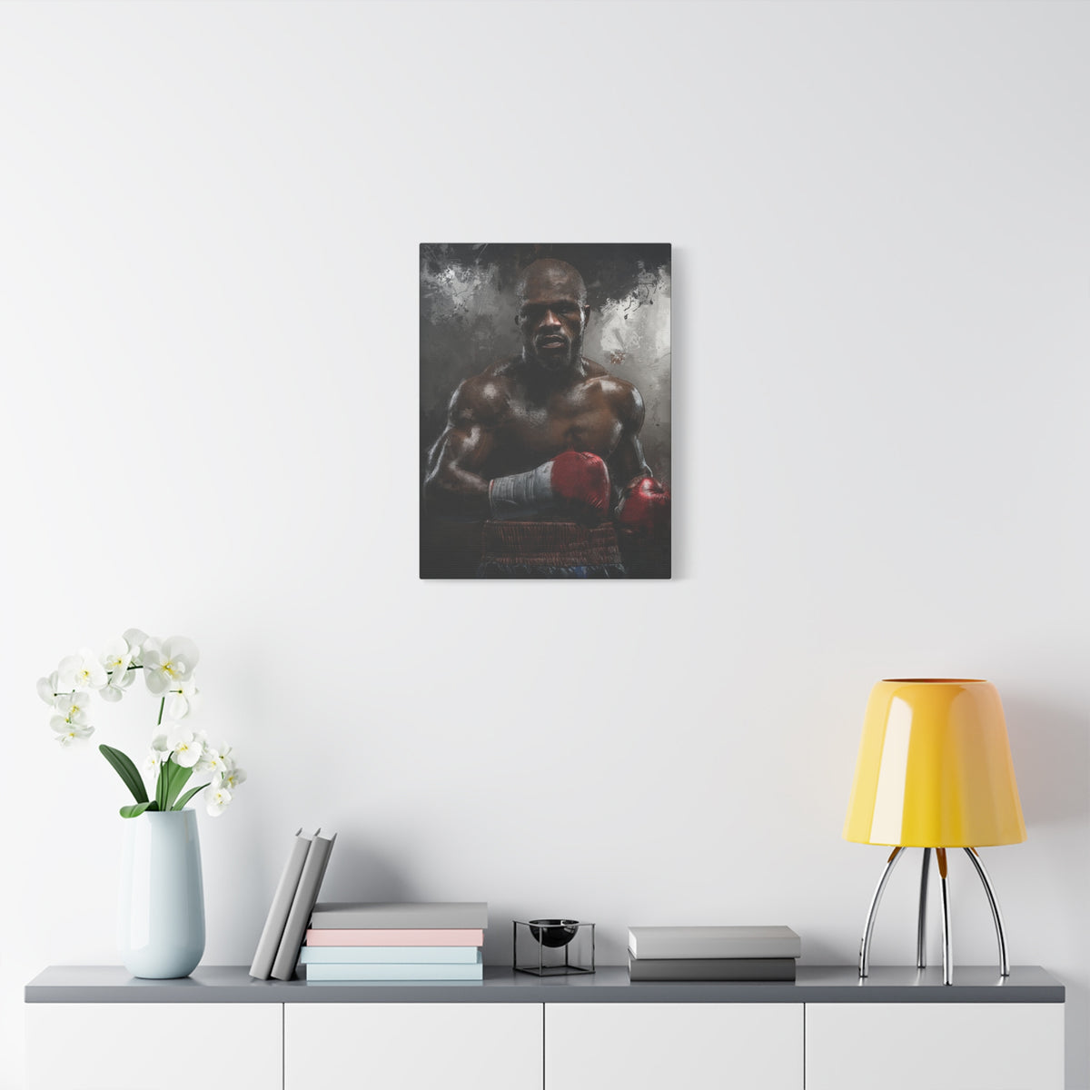 Floyd Mayweather Jr. Portrait Painting: Stretched Canvas Fine Art Boxing Print Poster - Ready to Hang, Wall Art Boxing Gift