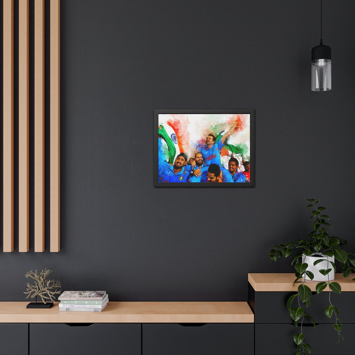 2011 Cricket World Cup Glory: India's Triumph in  Watercolour Fine Art Print, Ready to Hang Wall Art Cricket Gift