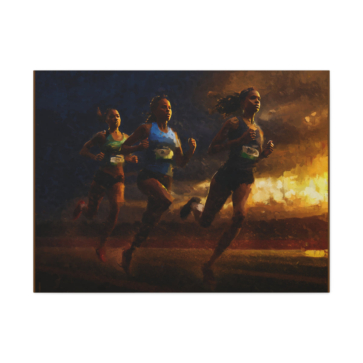 Impressionist Modern Art Painting of a Sprinter - Athletics Wall Art, Athletics Print - Stretched Canvas Athletics Fine Art Print Poster - Ready to Hang Wall Art, Sprinter Fan Gift
