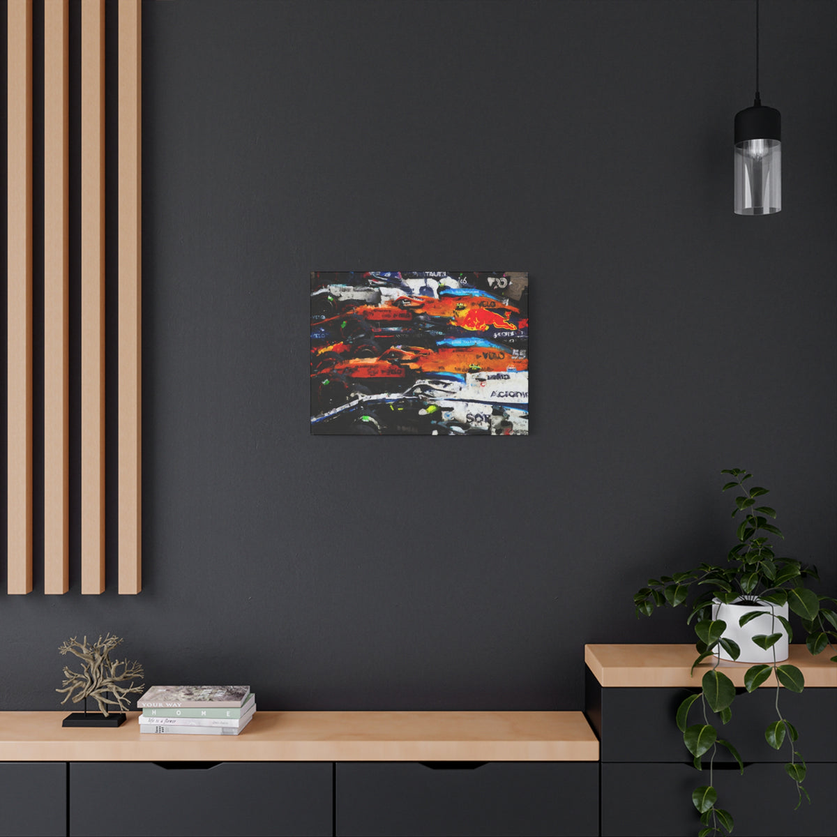 Feel the Roar: Stretched Canvas Fine Art F1 Print Poster - Ready to Hang, Wall Art Formula One Gift