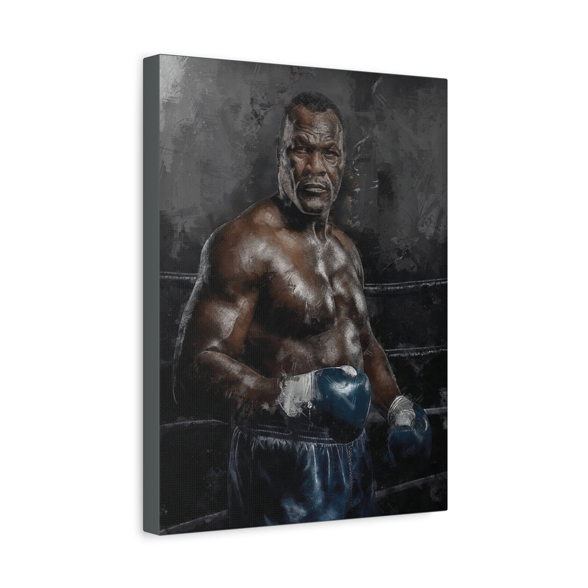 Smokin' Joe Frazier: Stretched Canvas Fine Art Boxing Print Poster - Ready to Hang, Wall Art Boxing Gift