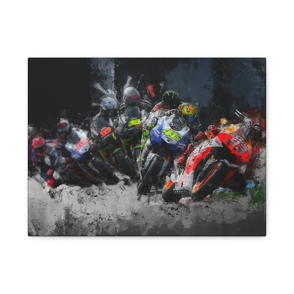 Rev Up Your Walls with Thrilling MotoGP Action! Stretched Canvas Fine Art MotoGP Print Poster - Ready to Hang, Wall Art MotoGP Gift