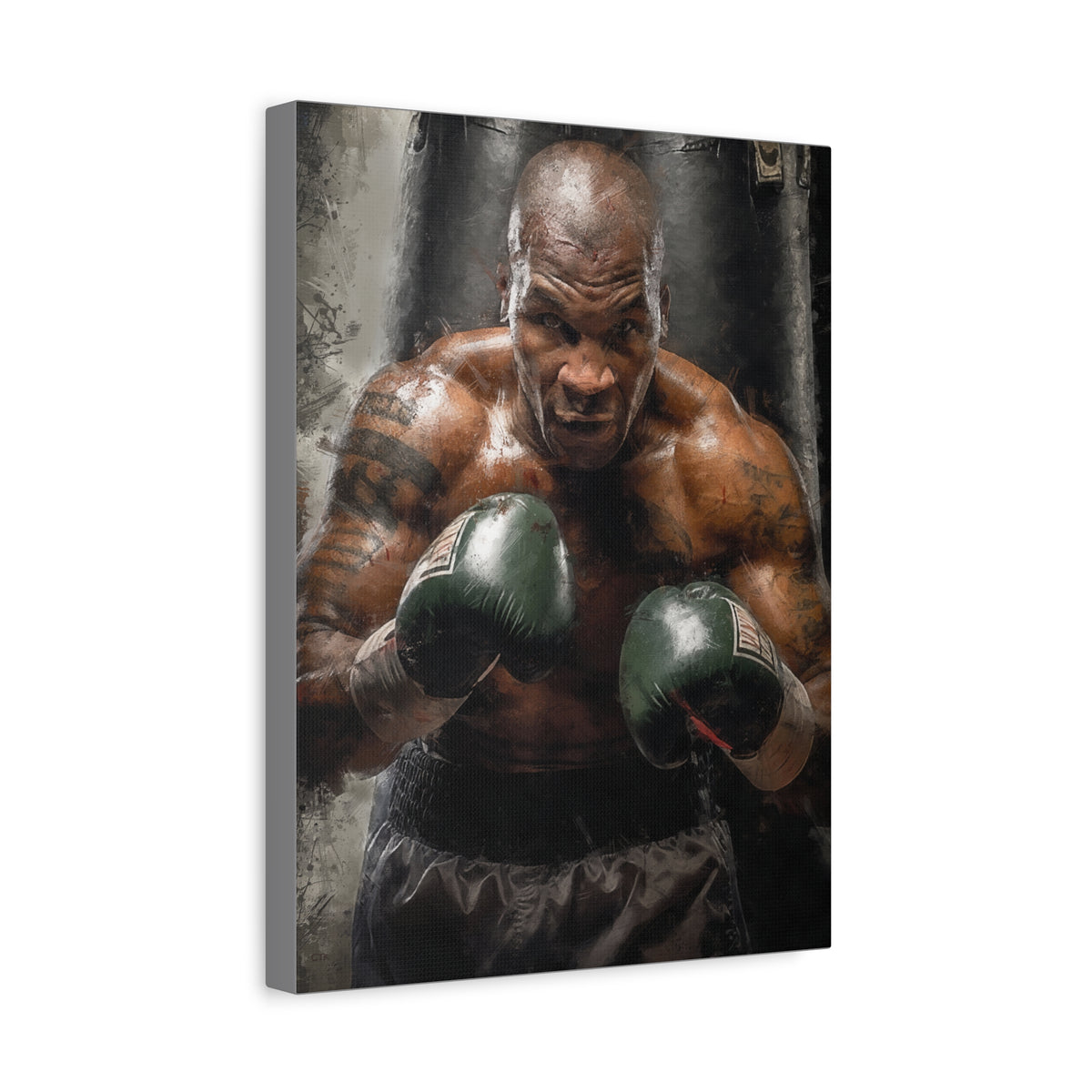Iron Mike Tyson: Expressive Canvas Fine Art Print Poster - Ready to Hang, Wall Art Boxing Gift