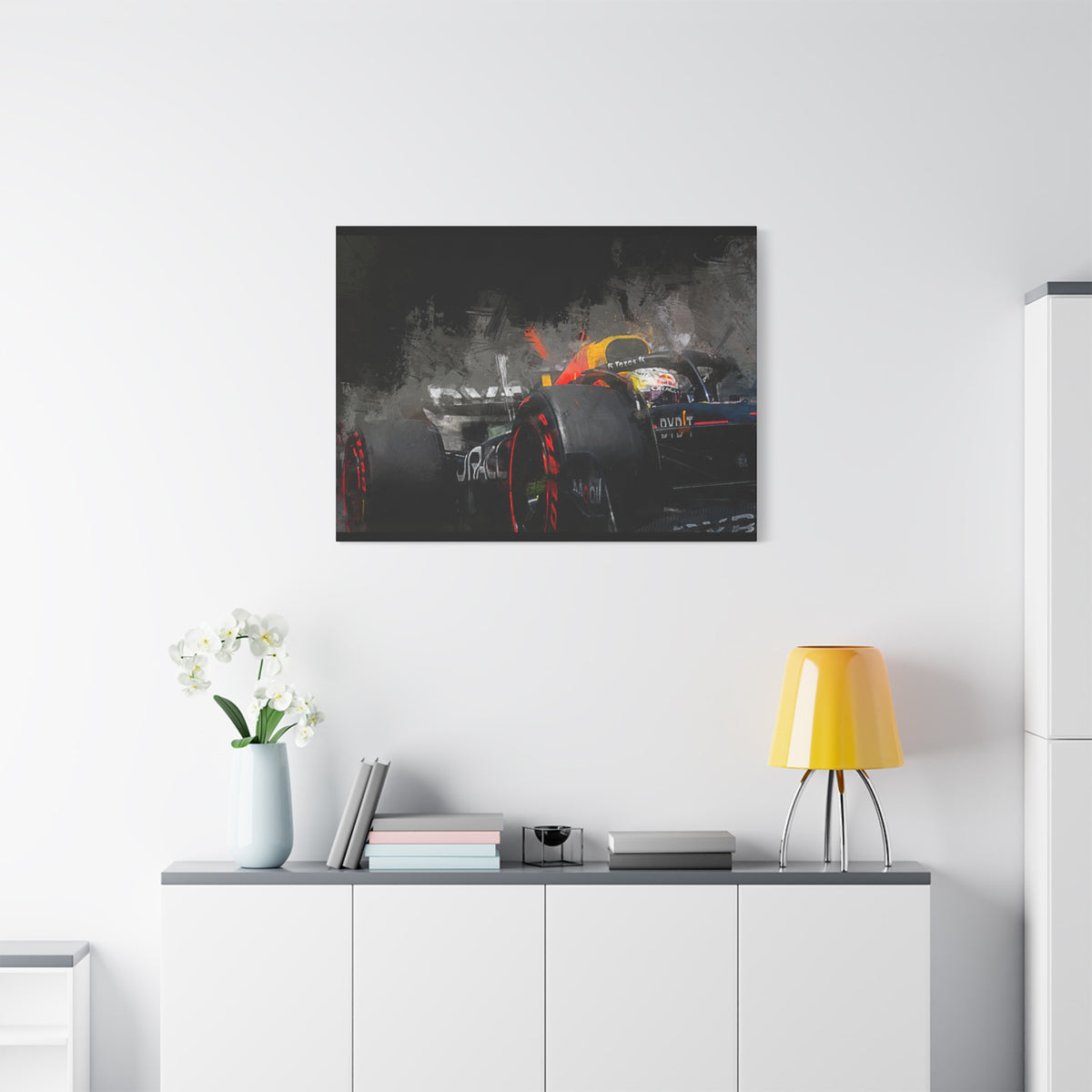 Formula One Speed Unleashed: Stretched Matte Canvas Fine Art F1 Print Poster - Ready to Hang, Wall Art Formula One Gift