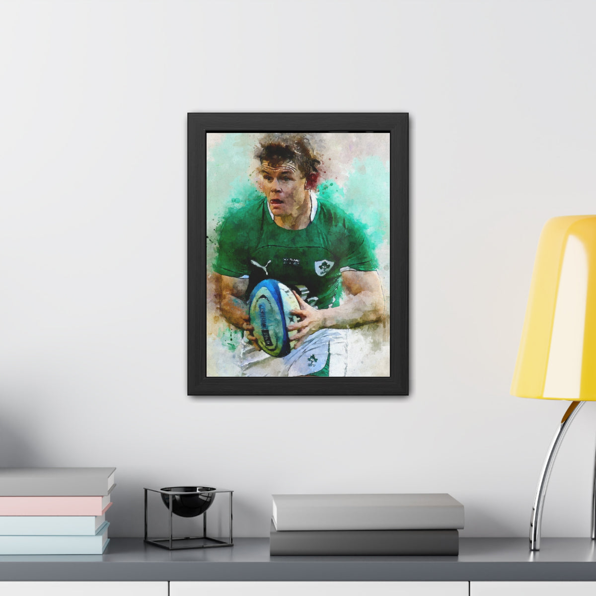 Brian O'Driscoll:  Fine Art Print of the Legendary Rugby Player - Ready to Hang Framed Rugby Print Poster,  Wall Art, Rugby Fan Gift
