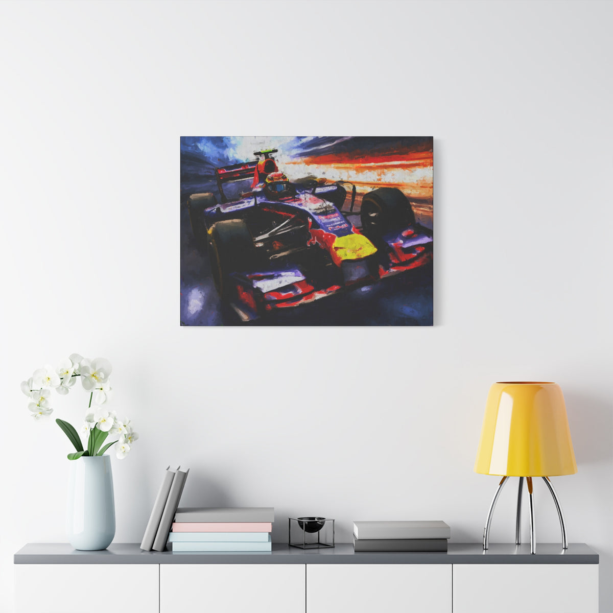 Speeding through a  Monaco Circuit Tunnel: Stretched Canvas F1 Fine Art Print Poster - Ready to Hang, Wall Art Formula One Gift