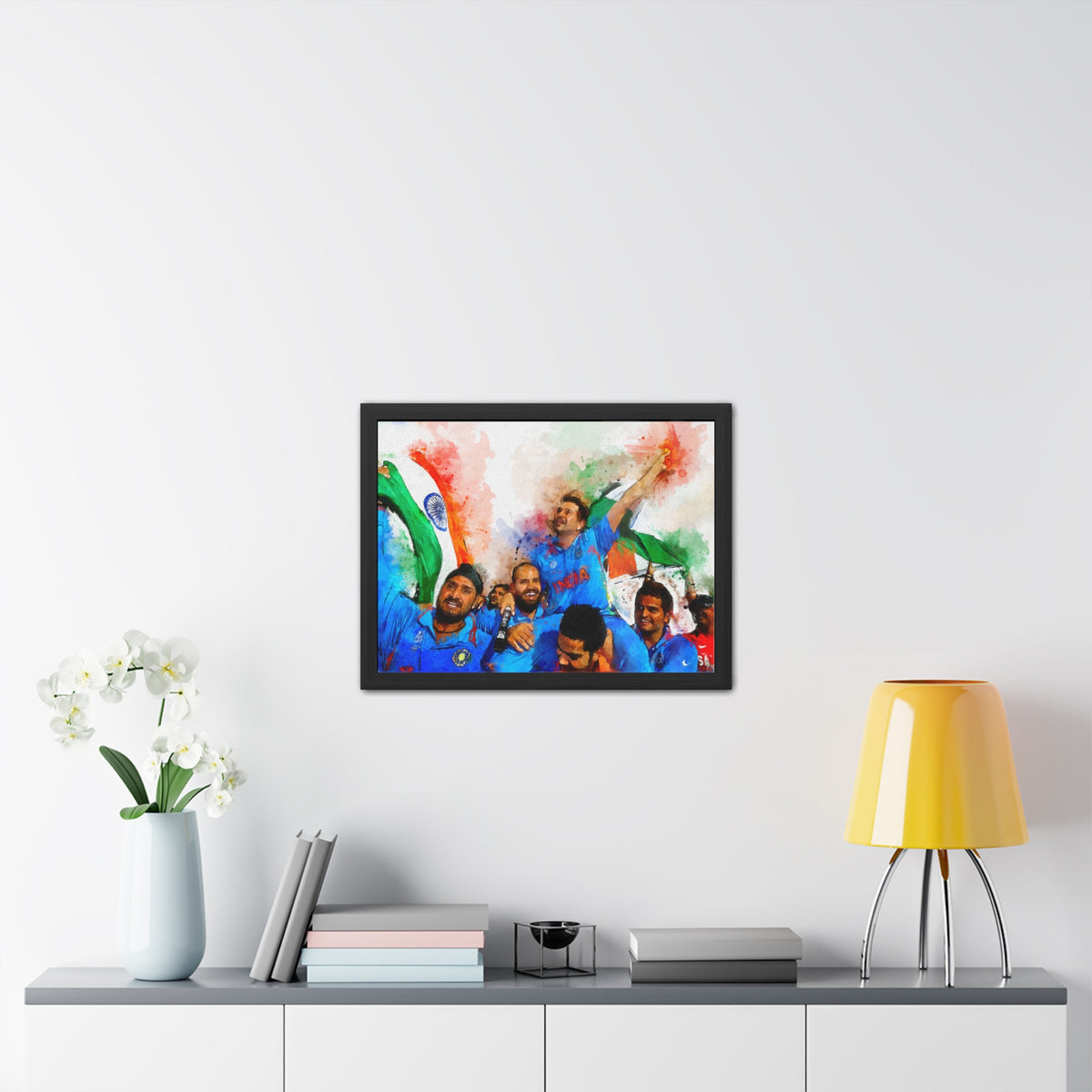 2011 Cricket World Cup Glory: India's Triumph in  Watercolour Fine Art Print, Ready to Hang Wall Art Cricket Gift