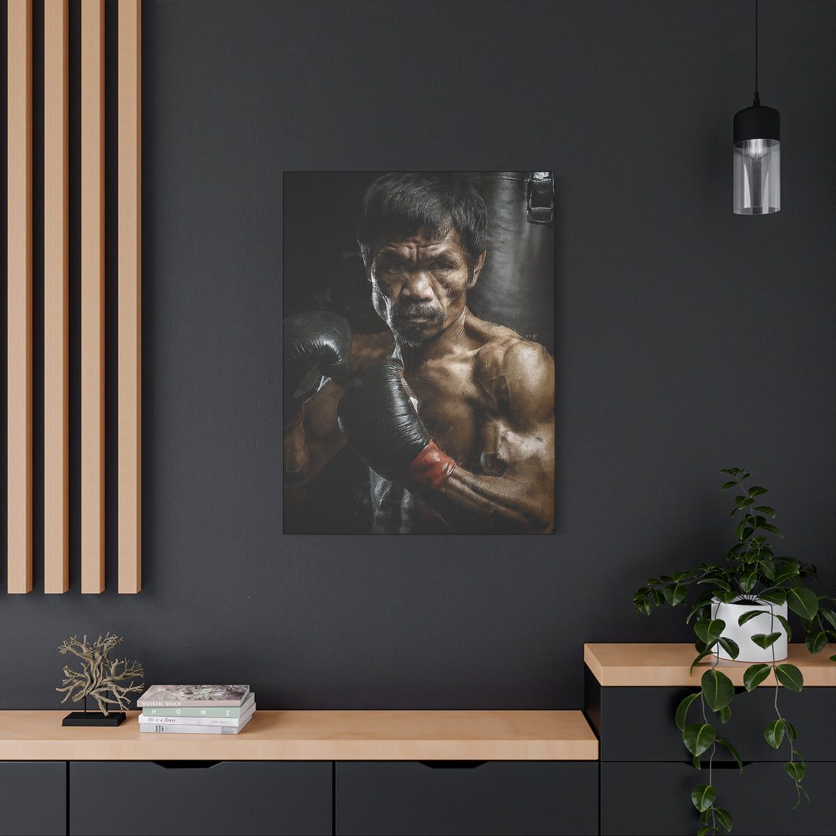 Manny Pacquiao Portrait Painting: Stretched Canvas Fine Art Boxing Print Poster- Ready to Hang, Wall Art Boxing Gift