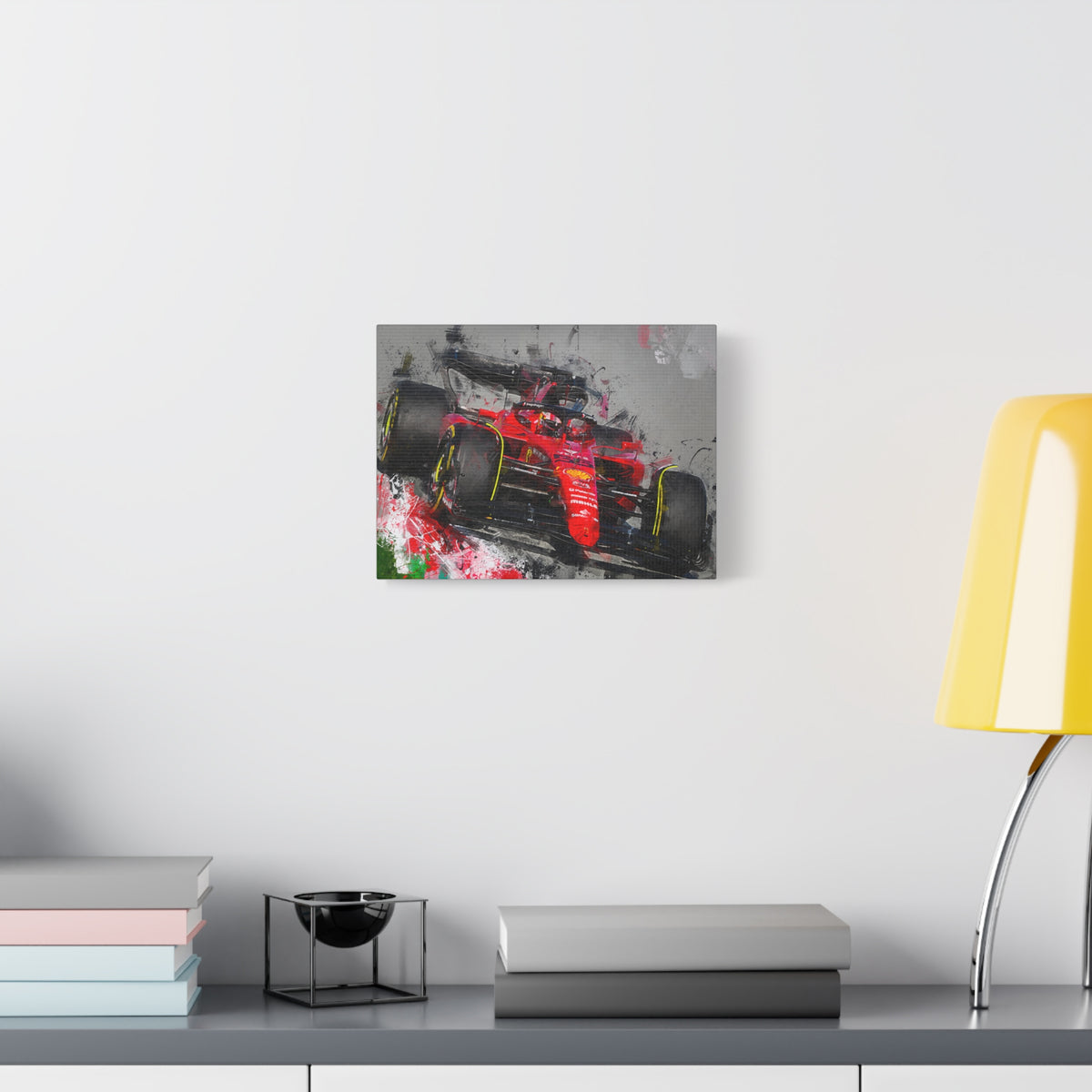 Speed and Style Unleashed: Stretched Canvas Fine Art F1 Print Poster - Ready to Hang, Wall Art Formula One Gift