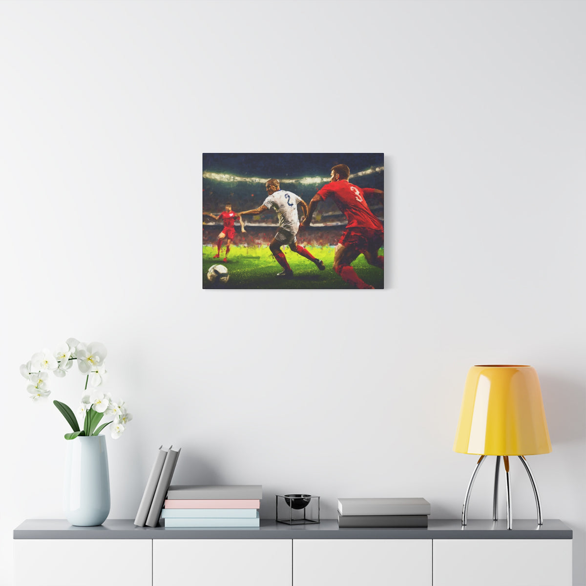 Passion Unleashed: Impressionist Soccer Painting Print on Stretched Canvas - Ready to Hang Football Fine Art Poster, Ideal Football Fan Gift