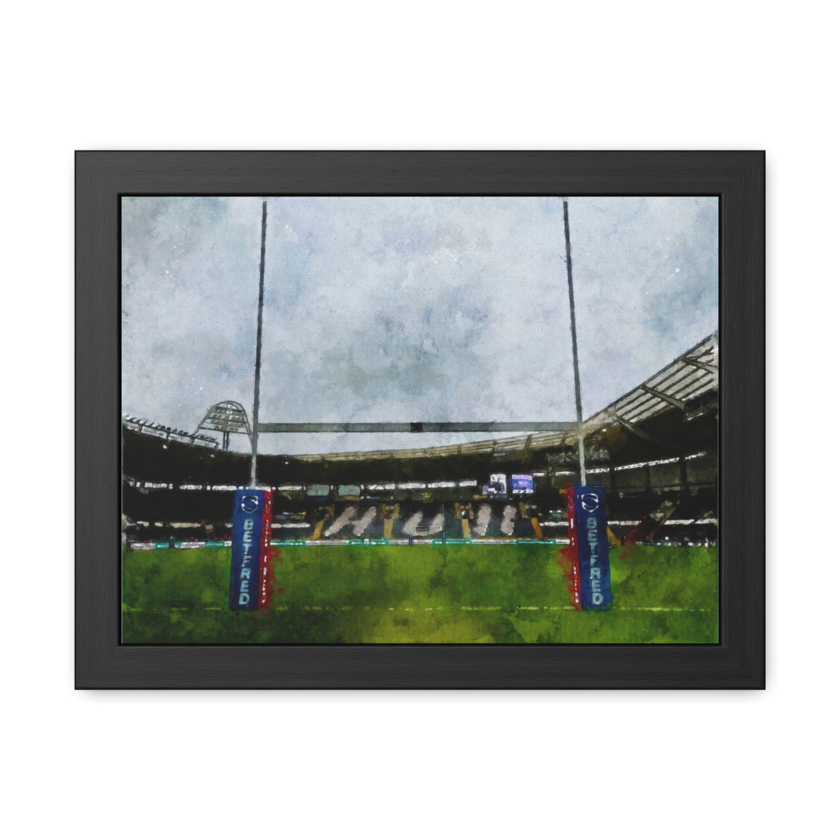 Roar of Legends: MKM Stadium Hull Watercolour Framed Print Poster, Ready to Hang, Rugby Stadium Ground Wall Art, Hull Rugby Fan Gift