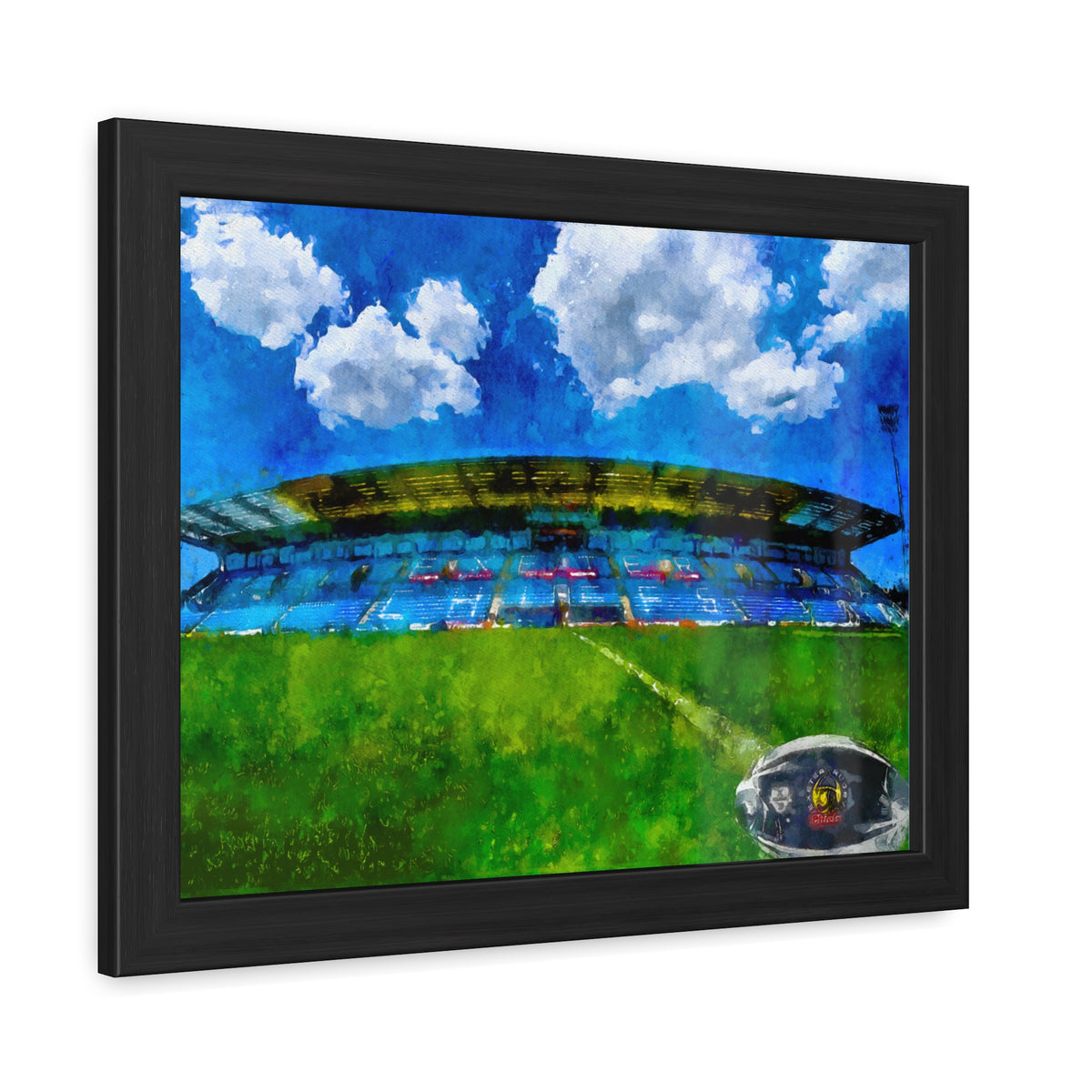 Sandy Park Reverie: Exeter Chiefs Expressionist Painting - Ready to Hang Framed Rugby Print, Stadium Ground Wall Art, Chiefs Rugby Fan Gift