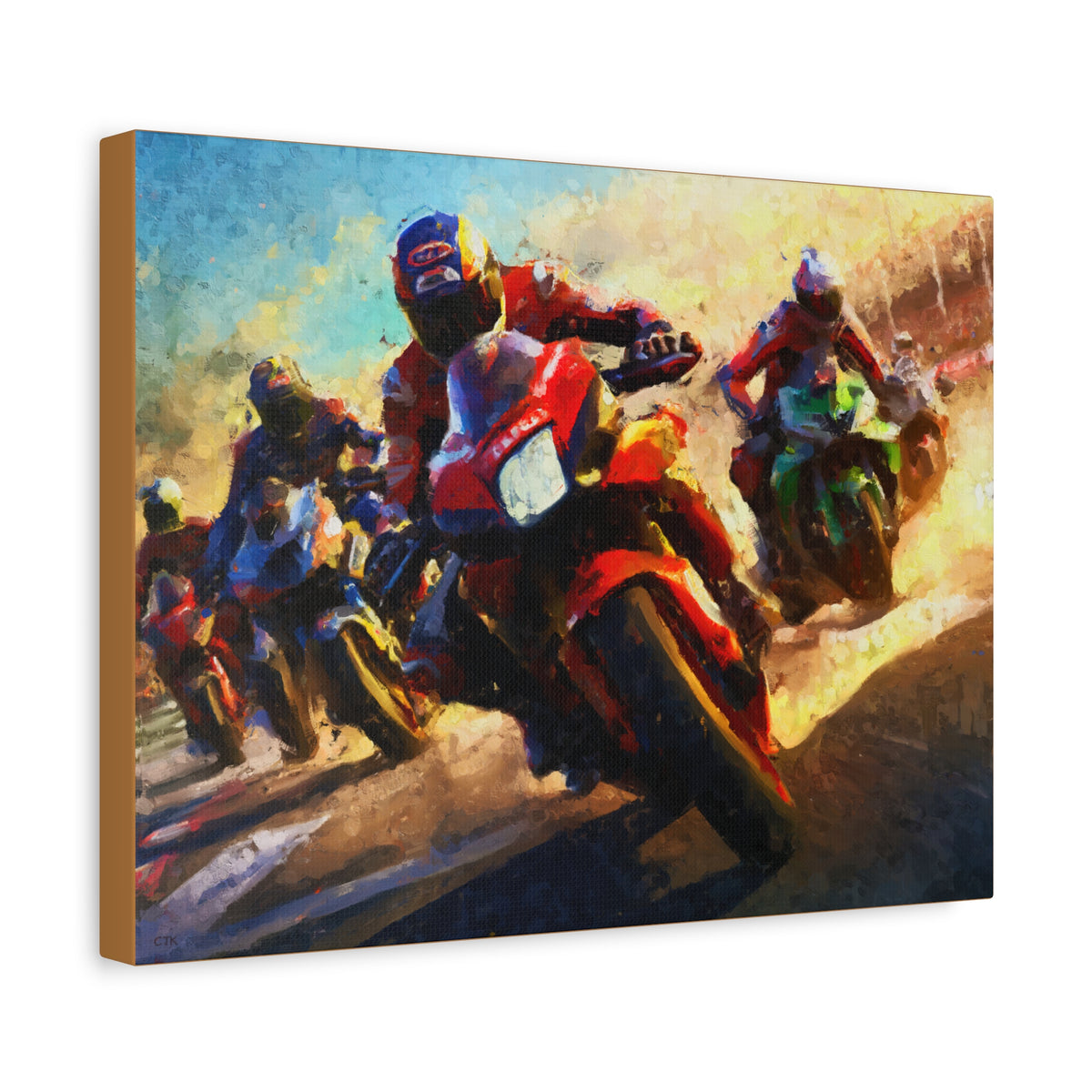 Impressionist MotoGP Riders Canvas: Fine Art Print Poster- Ready to Hang, Wall Art MotoGP Gift