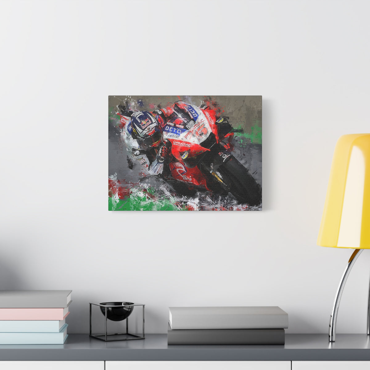 MotoGP Marvel: Stretched Canvas Fine Art Print Poster - Ready to Hang, Wall Art MotoGP Gift