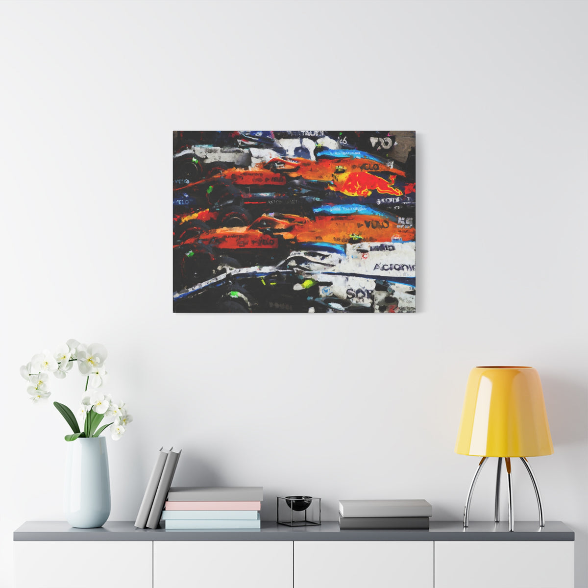 Feel the Roar: Stretched Canvas Fine Art F1 Print Poster - Ready to Hang, Wall Art Formula One Gift