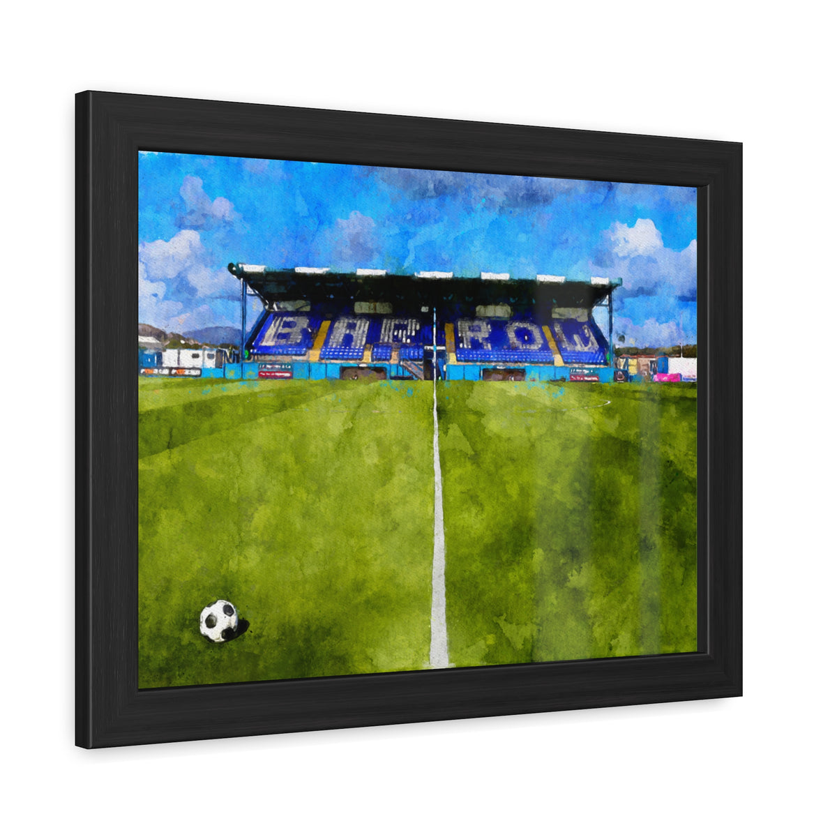 Barrow Holker Street Watercolour Fine Art Painting - Ready to Hang Framed Print Poster, Football Wall Art, Soccer Fan Gift