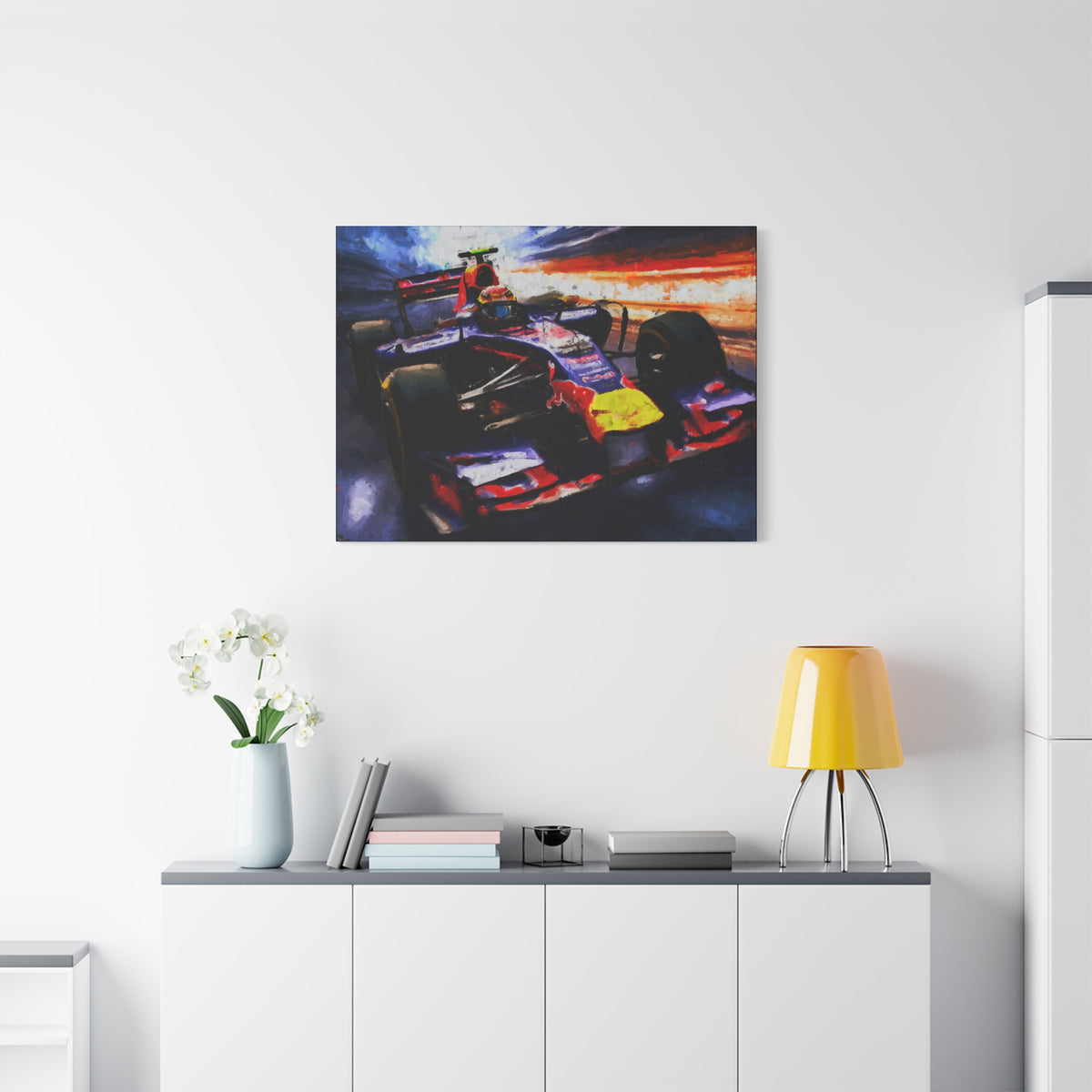 Speeding through a  Monaco Circuit Tunnel: Stretched Canvas F1 Fine Art Print Poster - Ready to Hang, Wall Art Formula One Gift
