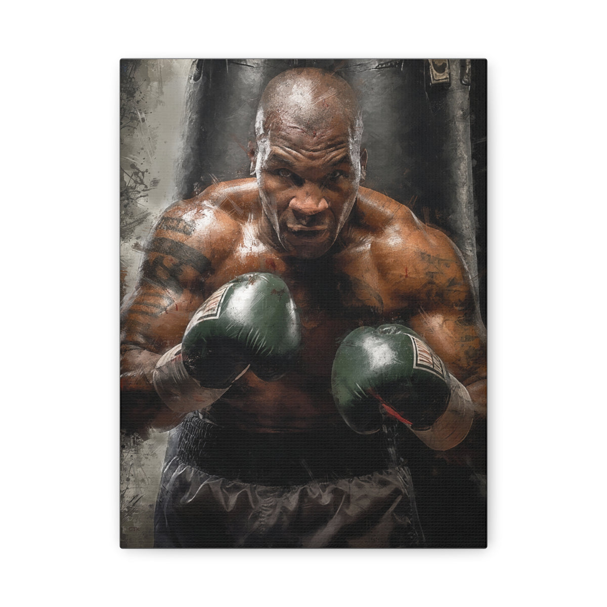 Iron Mike Tyson: Expressive Canvas Fine Art Print Poster - Ready to Hang, Wall Art Boxing Gift