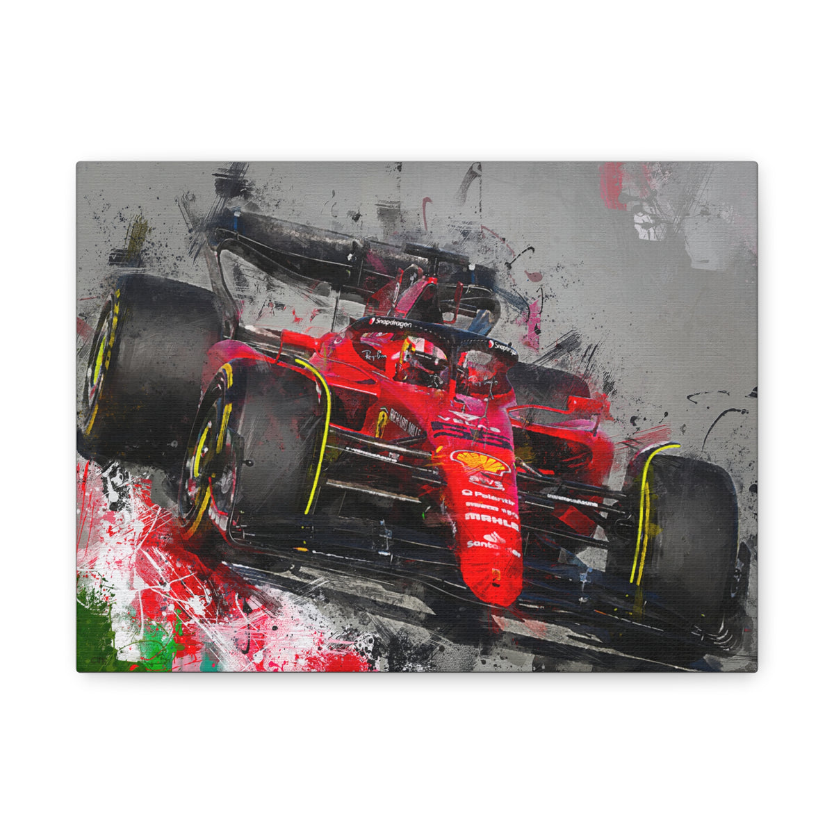 Speed and Style Unleashed: Stretched Canvas Fine Art F1 Print Poster - Ready to Hang, Wall Art Formula One Gift