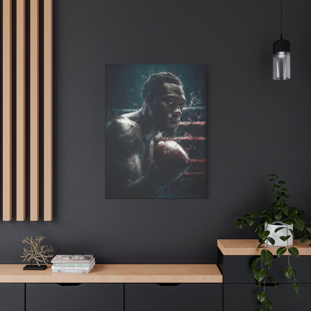 Deontay Wilder Portrait Painting: Expressive Canvas Fine Art - Ready to Hang, Wall Art Boxing Gift - Fine Art Boxing Print Poster