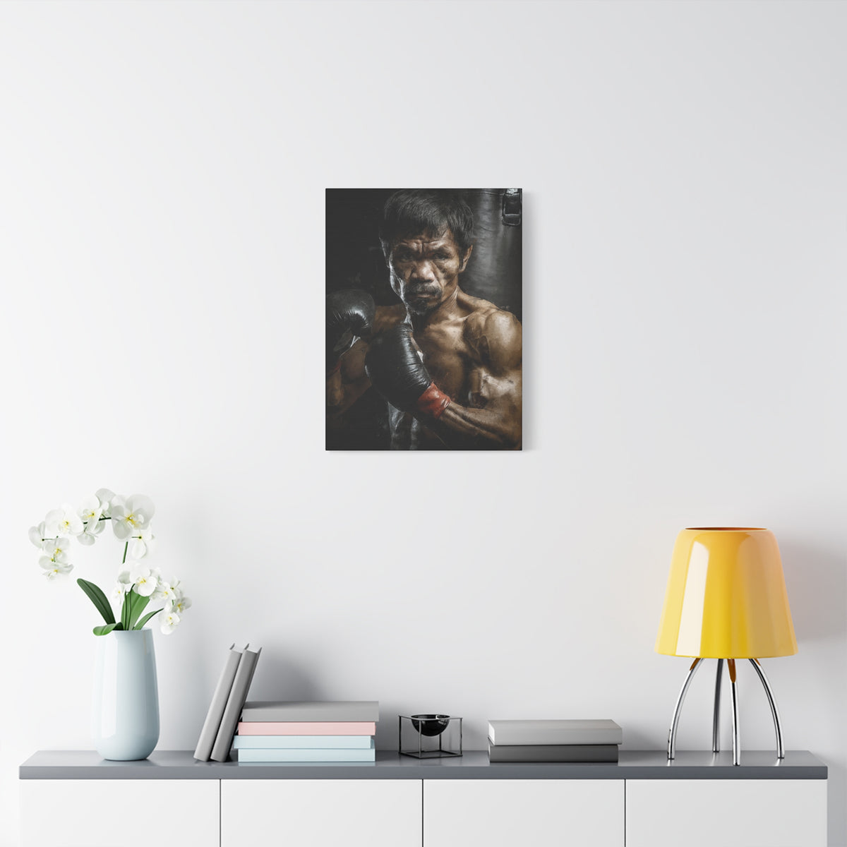 Manny Pacquiao Portrait Painting: Stretched Canvas Fine Art Boxing Print Poster- Ready to Hang, Wall Art Boxing Gift