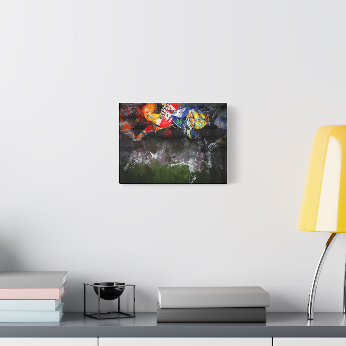 Duel of Champions: Stretched Canvas Fine Art MotoGP Print Poster - Ready to Hang, Wall Art MotoGP Gift