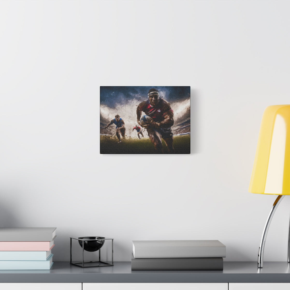 Rugby in Motion: Impressionist Canvas Fine Art Print - Ready to Hang Wall Art, Rugby Fanatic Gift
