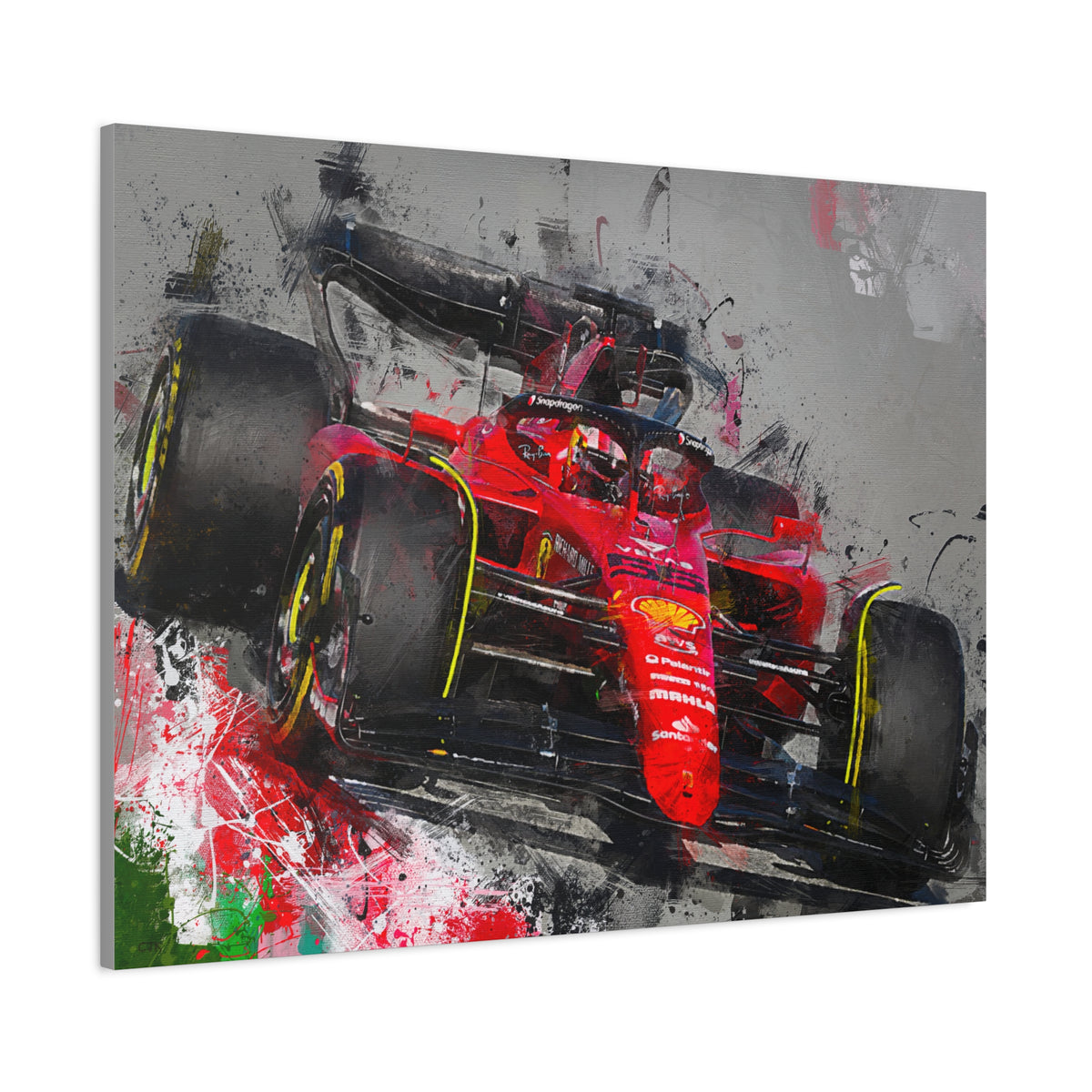 Speed and Style Unleashed: Stretched Canvas Fine Art F1 Print Poster - Ready to Hang, Wall Art Formula One Gift