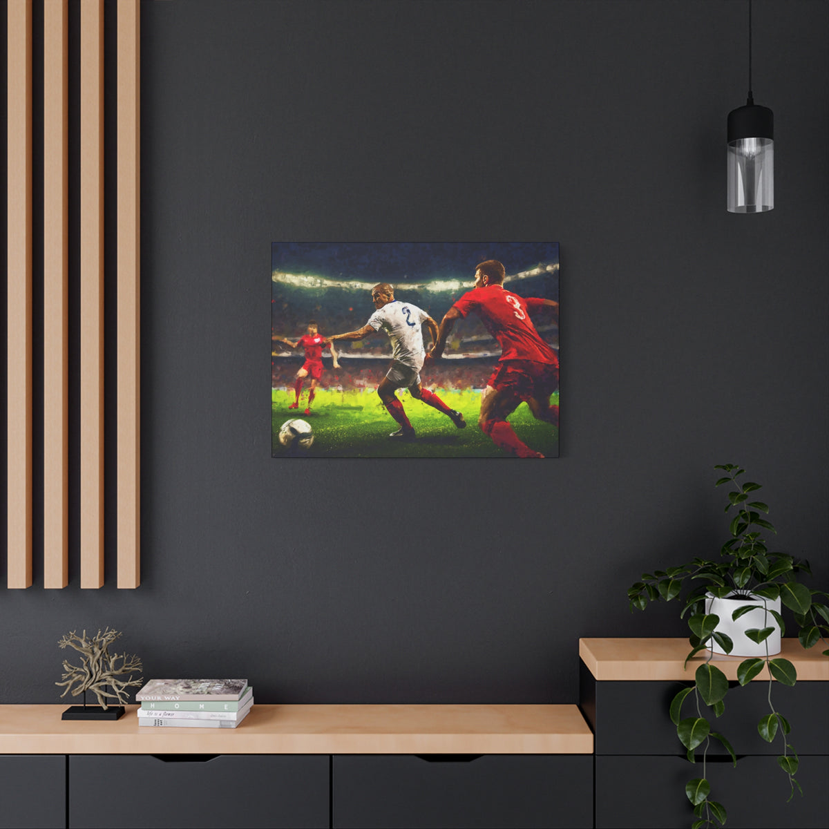 Passion Unleashed: Impressionist Soccer Painting Print on Stretched Canvas - Ready to Hang Football Fine Art Poster, Ideal Football Fan Gift