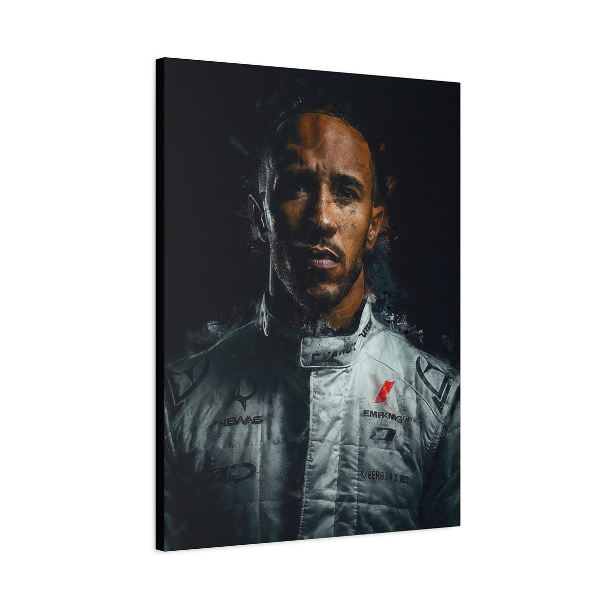 Captivating Lewis Hamilton Portrait - Stretched Canvas Fine Art Print, Ready to Hang, Wall Art Formula One Gift