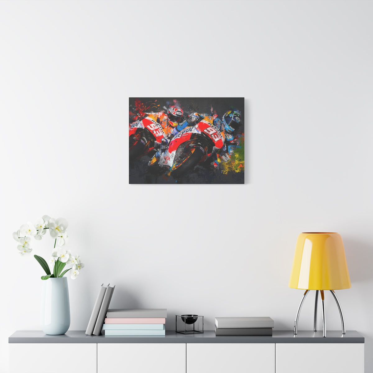 MotoGP Duel: Stretched Canvas Fine Art Print- Ready to Hang, Wall Art Poster, the Ultimate MotoGP Gift